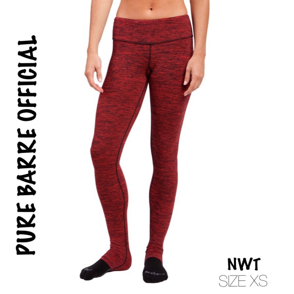 Official Pure Barre XS Legging Heathered red